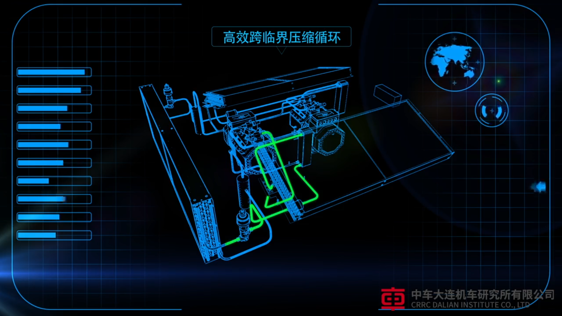 400公里動車冷媒空調產品3D動畫演示